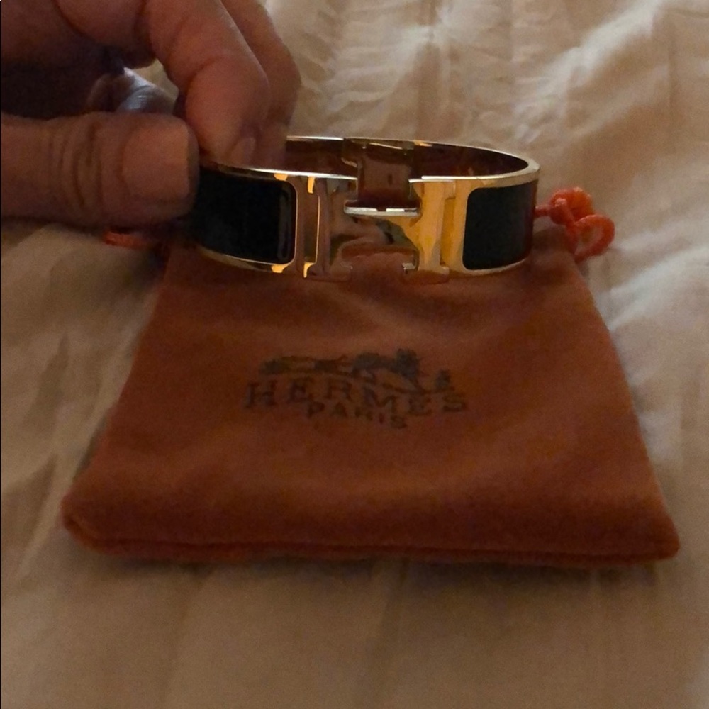 H Enamel Cuff Bracelet